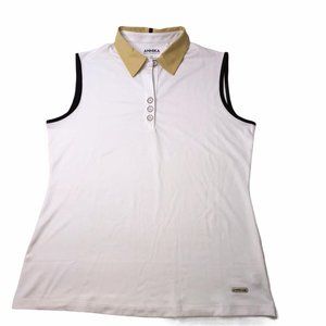 ANNIKA by Cutter and Buck Golf Tennis Polo Shirt, White, Size Women's Large